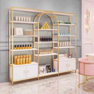 Kệ trưng bày mỹ phẩm bằng kim loại và gỗ MDF - TX001