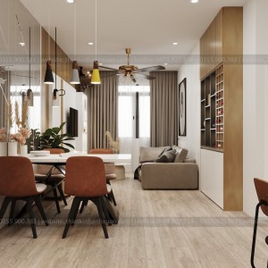 Thiết kế nội thất chung cư phong cách hiện đại - chị Thơm
