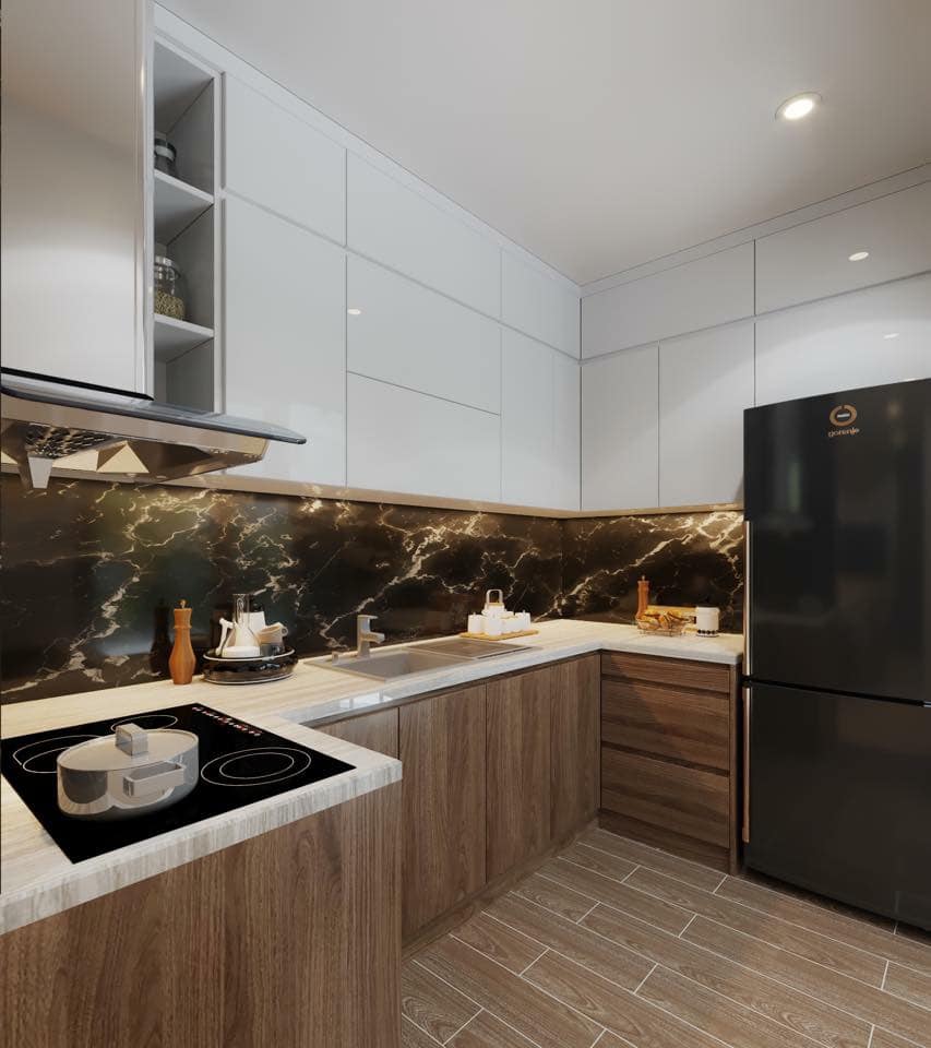 thiết kế tủ bếp chung cư 3 phòng ngủ