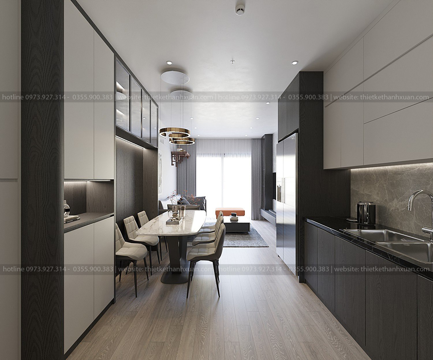 Thiết kế nội thất chung cư 2 phòng ngủ cho chị Kim Anh