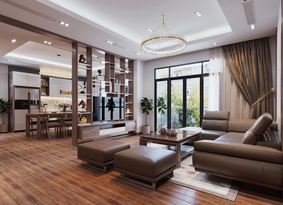 thiết kế phòng khách nhà phố anh ngân